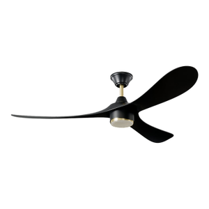 Linari Aerocurve Led Ceiling Fan - Black and Brushed Brass Finish