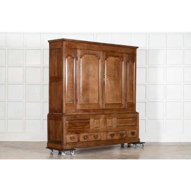 Large English Oak Livery Cupboard, 1790 For Sale - Image 3 of 18