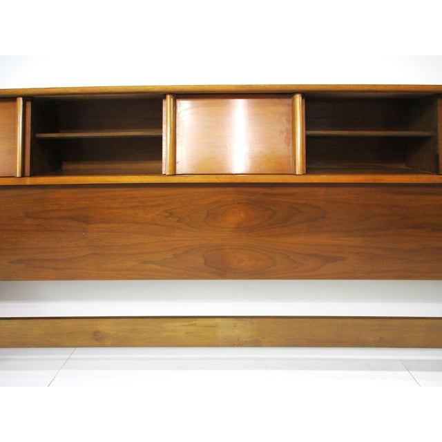 Mid-Century Modern King Mid Century Walnut Headboard by Dixie Furniture For Sale - Image 3 of 16