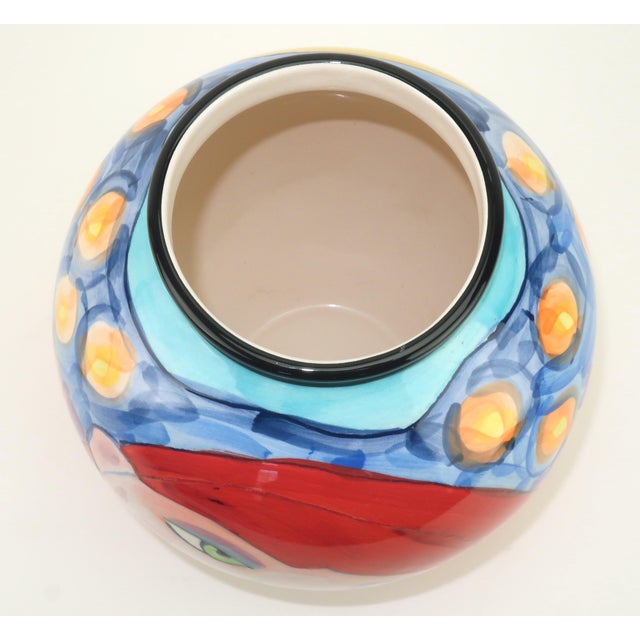 Denise Ford Portrait Decorated Ceramic Faces Vase for Ganz, c.1990 For Sale In Atlanta - Image 6 of 13