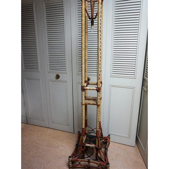 Art Nouveau Rattan Wicker Floor Lamp, 1890s For Sale - Image 13 of 18