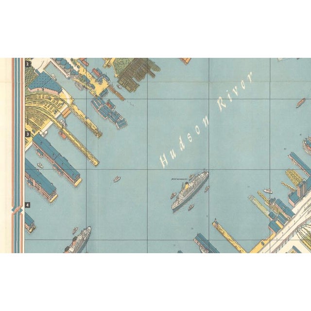 Hermann bollmann new york city bird’s-eye map for american airlines, 1964 description: original vintage pictorial map and...