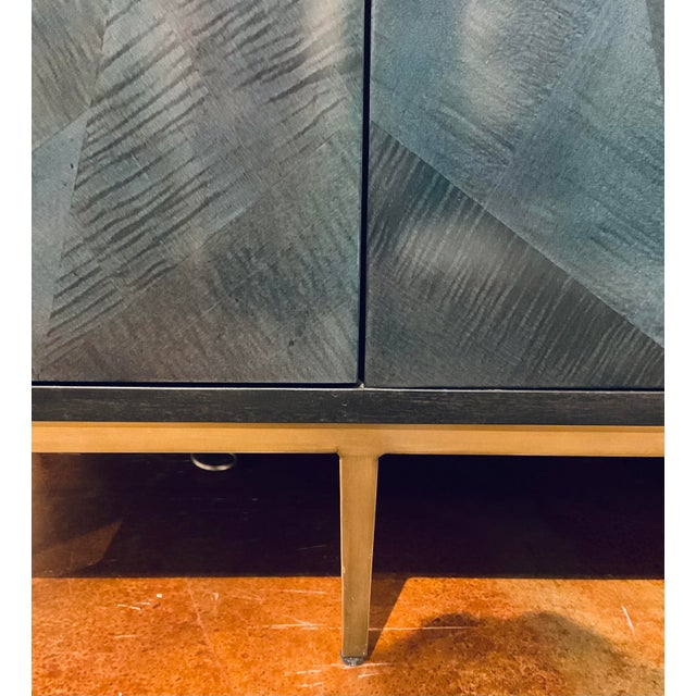 Currey & Company Currey & Co. Modern Blue Wood Kallista Cabinet For Sale - Image 4 of 6