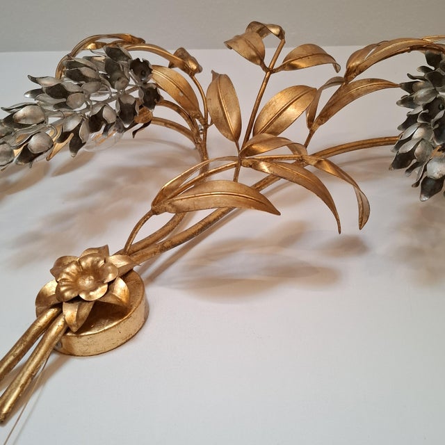 Large Palm Leaf Wall Lamp attributed to Hans Kögl, Italy, 1970s For Sale - Image 15 of 17