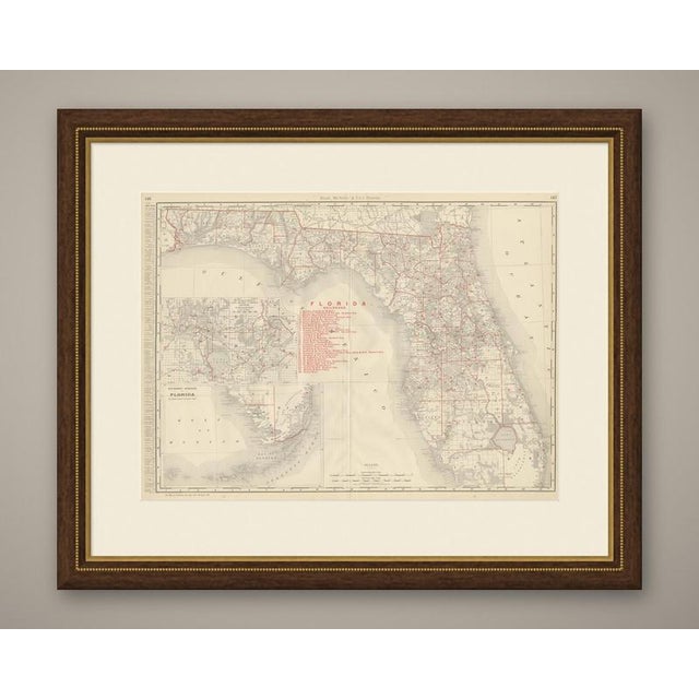 Here is an antique map of Florida from the 1899 Rand McNally indexed atlas, a double-page sheet on pages 146 and 147...