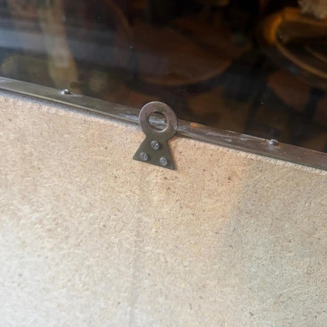 1950s Gio Ponti Style Mid-Century Modern Brass Shield Italian Wall Mirror For Sale - Image 11 of 13