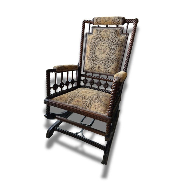 1900 - 1909 Early 1900s Antique Hunzinger Platform Rocker For Sale - Image 5 of 6