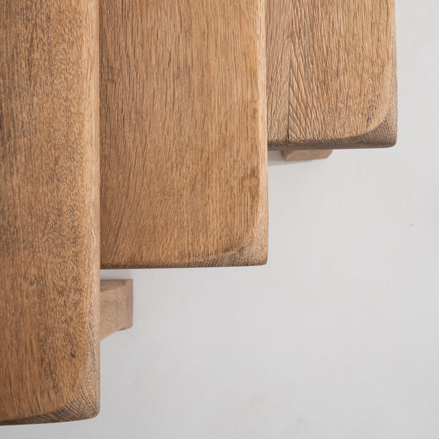 Brutalist Set Of Three Oak Brutalist Nesting Tables For Sale - Image 3 of 9