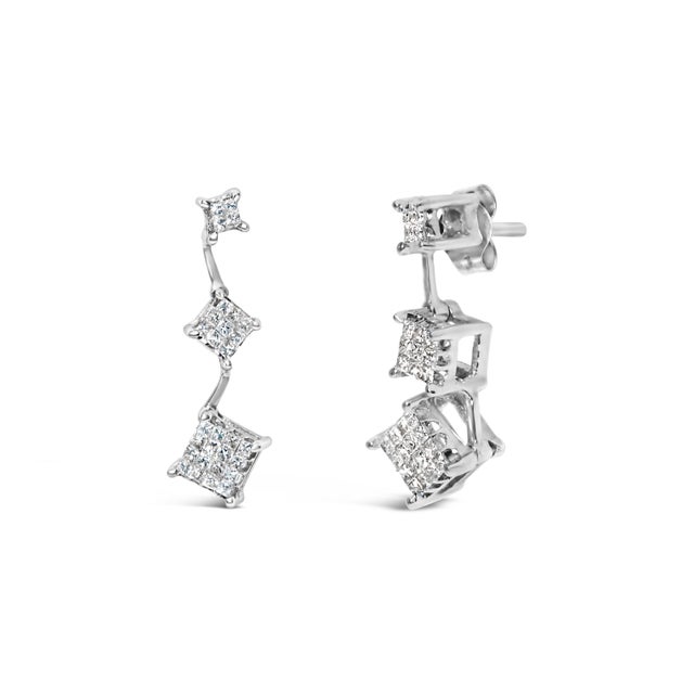 Complete her charming look with these adorable yet sophisticated diamond earrings. Designed in a modern style, the...