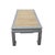 Baby Blue Vintage Ming-Style Grey Painted Coffee Table With Raffia Tabletop For Sale - Image 8 of 11