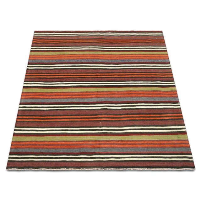 1950s 1950s Turkish Kilim Rug For Sale - Image 5 of 6