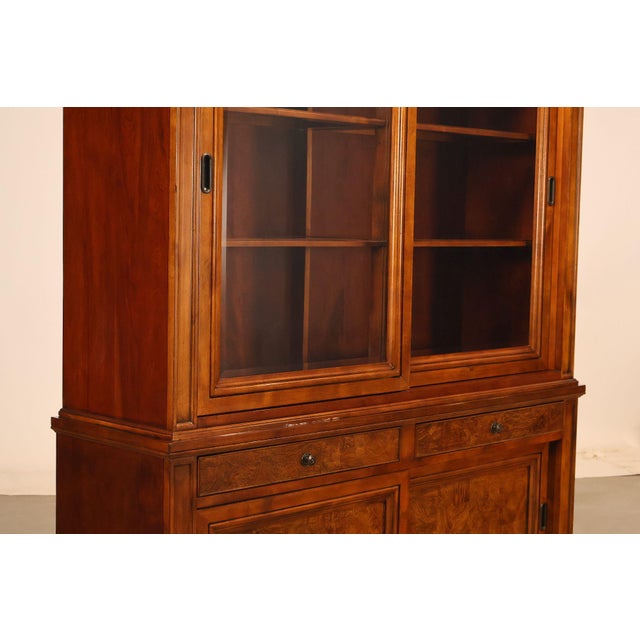 Ethan Allen Townhouse Collection Burlwood China Cabinet For Sale - Image 14 of 18