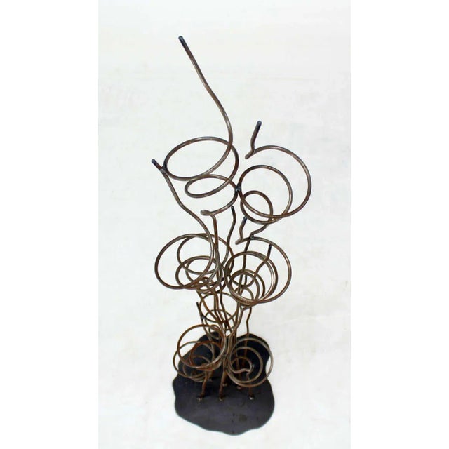 1990s Vintage Wrought Iron Sculptural Tree Wine Rack For Sale - Image 4 of 11