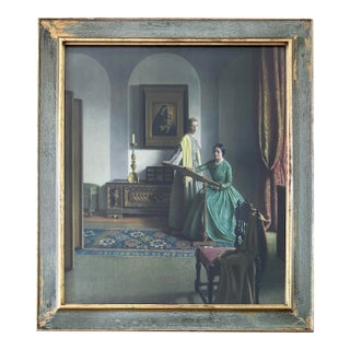 Framed Vintage Art Print "The Sampler" by Leonard Campbell Taylor For Sale