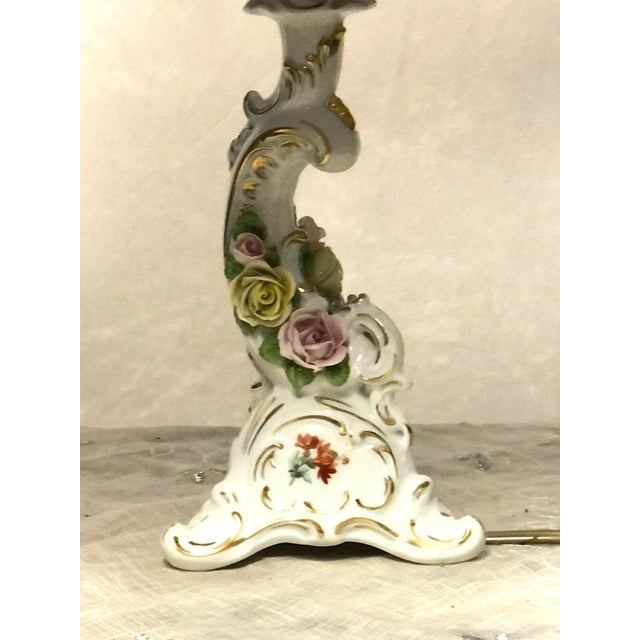 Mid-Century Modern Porcelain Table Lamp with Fabric Shade from AK Kaiser, 1960s For Sale - Image 3 of 10