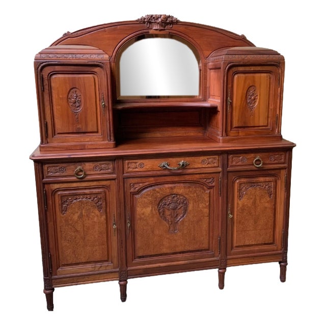 Vintage Art Nouveau Cabinet in Walnut, 1925 For Sale