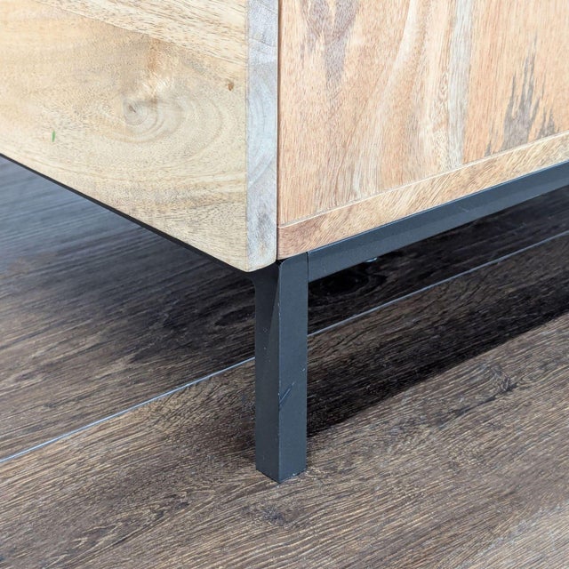 Wood West Elm L-Shaped Wood and Metal Desk With Storage Drawers For Sale - Image 7 of 9