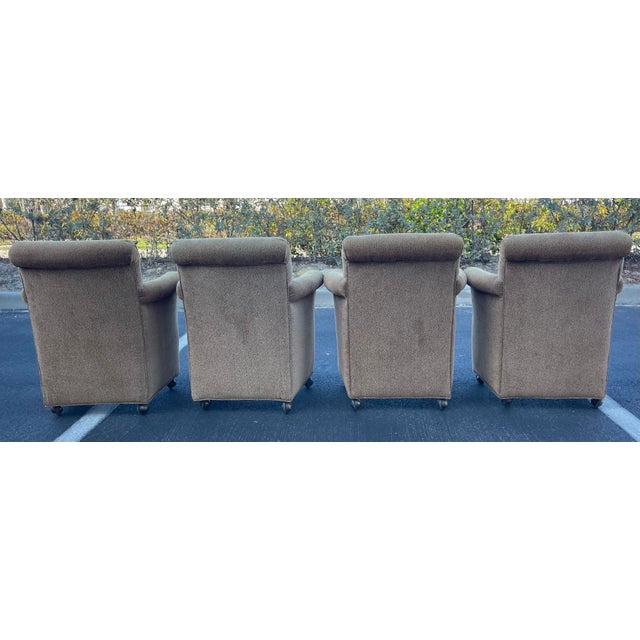 Cheetah Style Tub Chairs on Casters, Set of Four, Postmodern, Vintage, Game Chairs, Dining Arm Chairs For Sale - Image 10 of 12