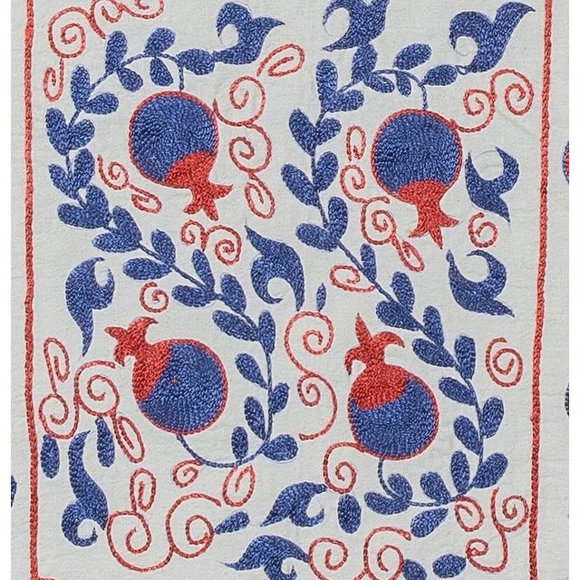 Decorative cushion cover made of hand embroidery silk on linen background, flowers and vine motifs, linen backing with...