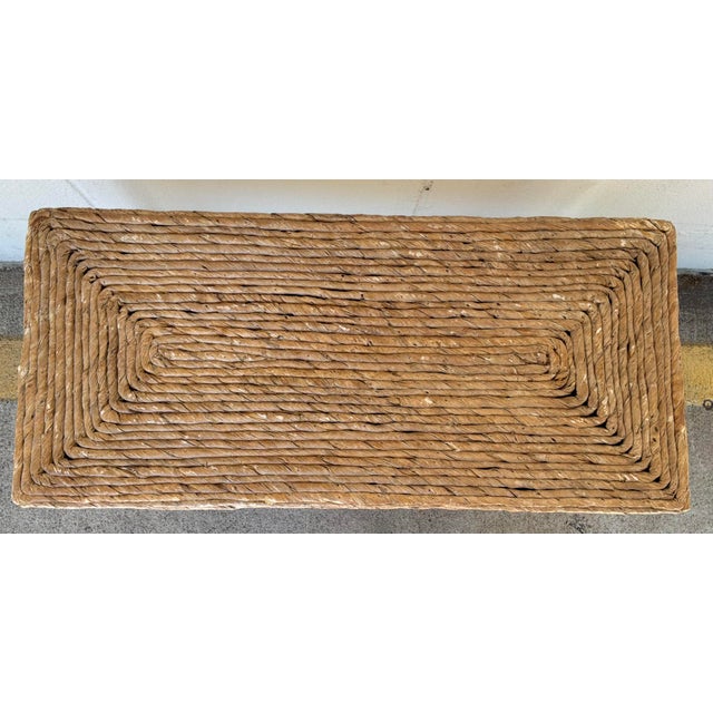 Organic Modern Woven Banana Accent Table For Sale - Image 4 of 4