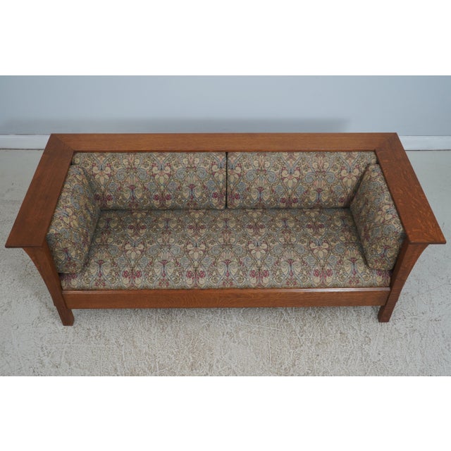Arts & Crafts Stickley Mission Oak Arts & Crafts Sofa For Sale - Image 3 of 18
