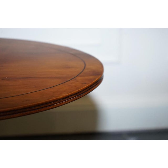 Wood Vintage Oval Burr Yew Wood Side Table on Tripod Legs For Sale - Image 7 of 12