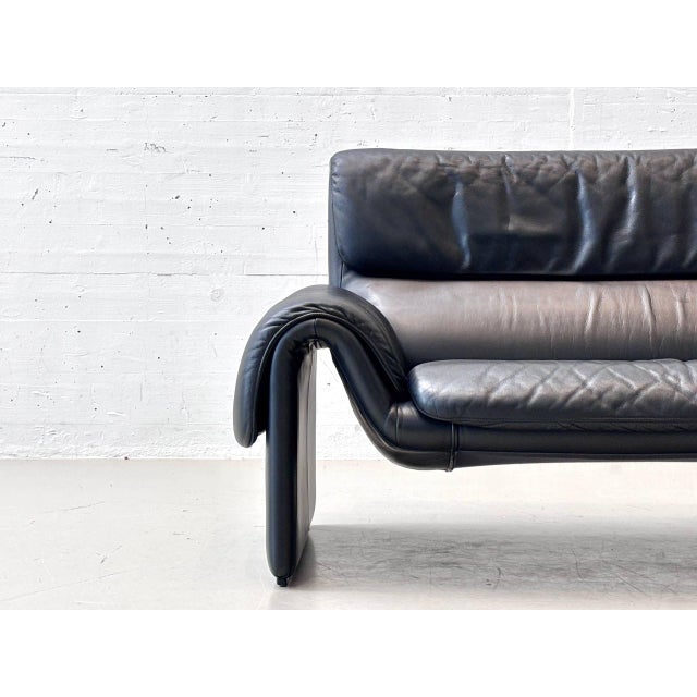Black Leather DS-2011 Sofa from de Sede, 1980s For Sale - Image 12 of 17