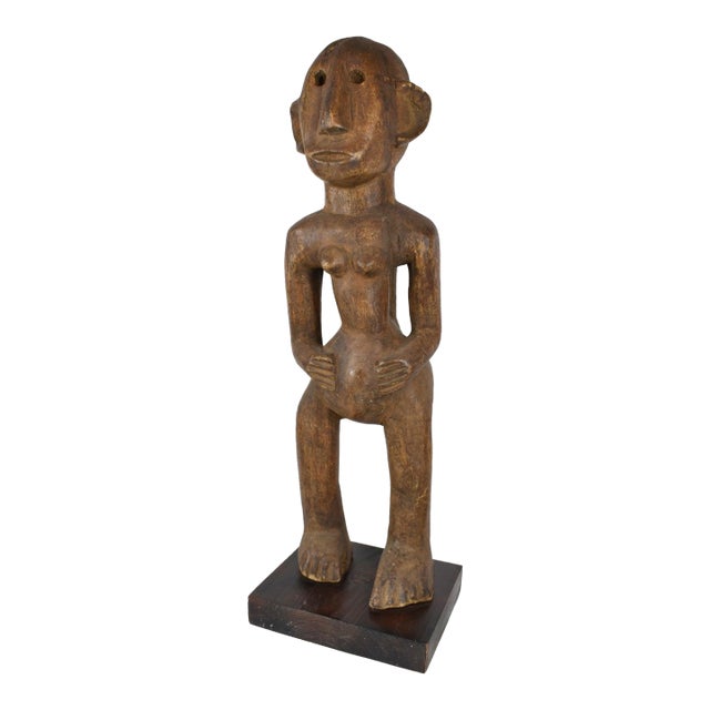 Early 20th Century Sukuma Pregnant Female Figure on Custom Base Tanzania For Sale