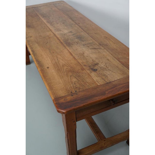 Antique 19th Century French Rustic Elm Farmhouse Dining Table For Sale - Image 17 of 18