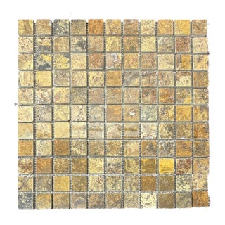Gold Travertine Polished 1" X 1" Mosaic For Sale