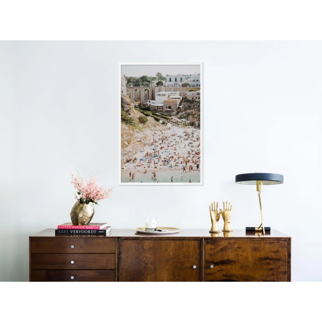 Contemporary Poligano a Mare 4 by Natalie Obradovich in White Framed Paper, Medium Art Print For Sale - Image 3 of 4