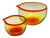 1960s Vintage Blown Glass Amberina Nesting Measuring Bowls - A Pair For Sale