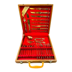 Vintage Mid Century R. Jewelry for First Hotel, Bangkok Flatware Boxed Set - in Original Case.- 30 Pieces