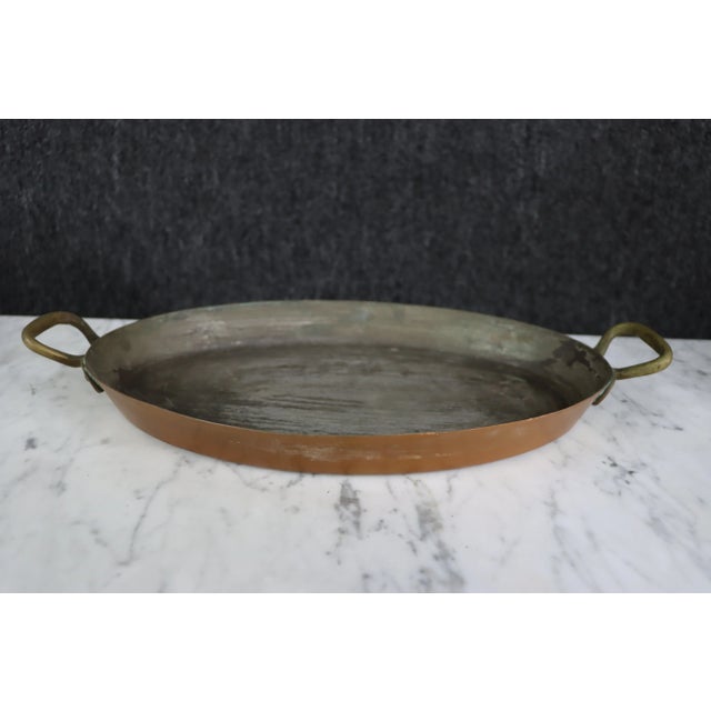 Copper Gratin Pan w/ Handles, looped handles, copper exterior with stainless steel interior.