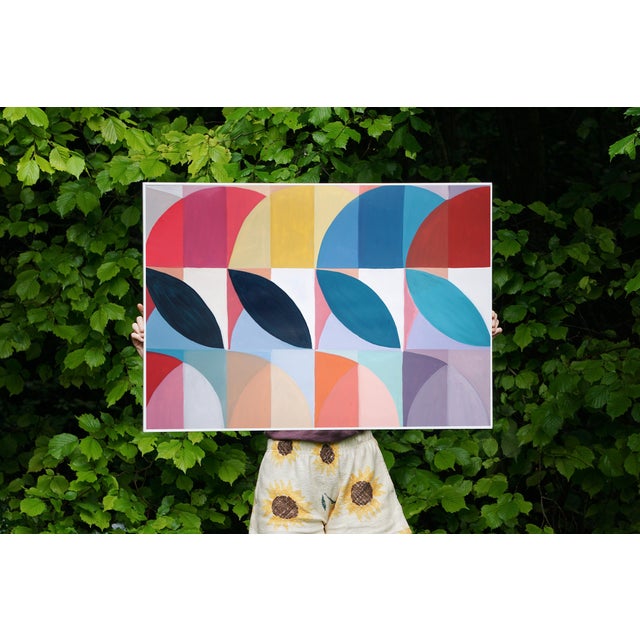 This beautiful painting draws on Bauhaus principles of geometry and color theory, reimagining the modular language of...