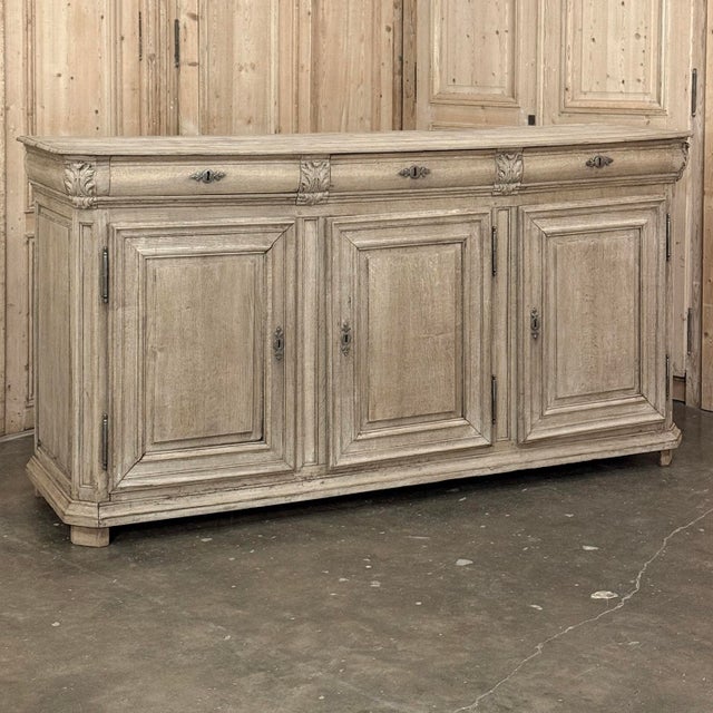 18th Century Country French Neoclassical Stripped Oak Buffet For Sale - Image 4 of 18