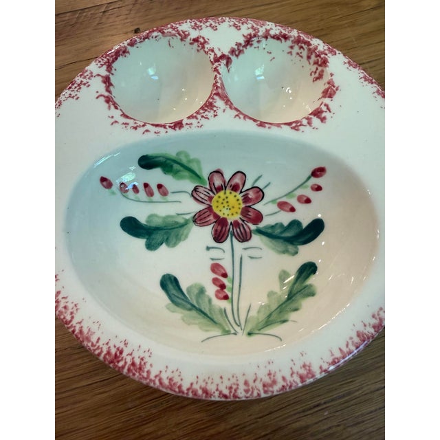 1940s 1930s-1950s Vintage Noritake Japan Hand-Painted Ceramic Double Egg Bowls - Pair For Sale - Image 5 of 7