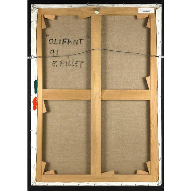 Edgard Pillet, French Post War Geometric Abstract Oil Painting Kinetic Op Art Edgard Pillet, 1991 For Sale - Image 4 of 12