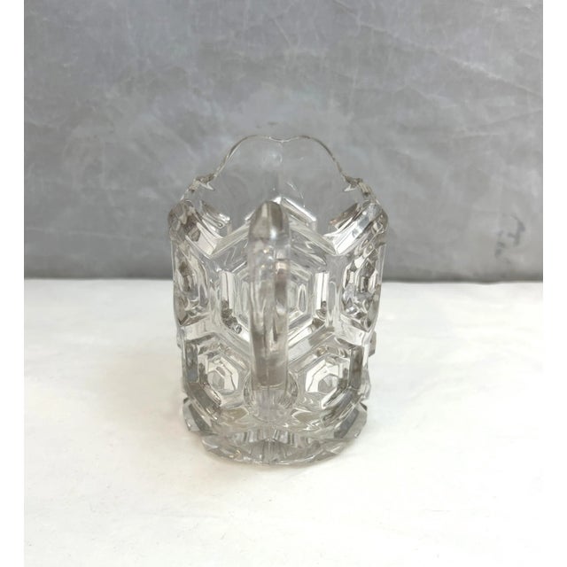 Antique Eapg Dalzell Gilmore & Leighton Small Glass Pitcher Bullseye Pattern For Sale - Image 4 of 8