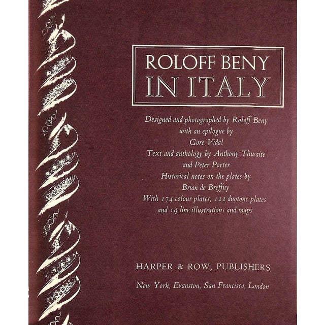 BENY, Roloff [428] pp. Harper & Row, Publishers 1974 12 1/4" x 10 5/8" From Sicily to the Alps, Roloff Beny portrays the...