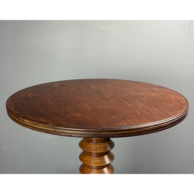 Mid-Century French Brutalist Turned Wood Winepress Side Table in the style of Charles Dudouyt, 1950s For Sale - Image 10 of 16