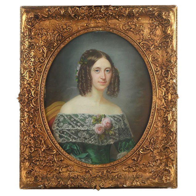 Henrietta Virginia, Dautel, 1848, Pastel For Sale