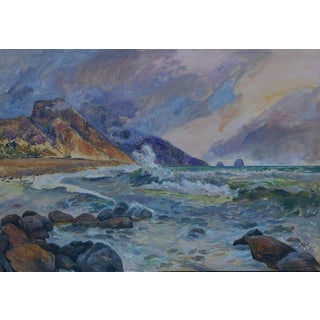 Original Seascape Oil Painting, Soviet Ukrainian Art, 1978 70-100 For Sale