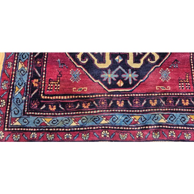 Antique Caucasian Cloudband Kazak Area Rug, Wool, Cranberry Red, 1890s, 3' x 7' For Sale - Image 15 of 18