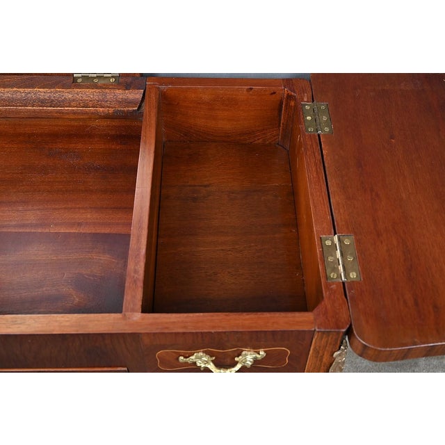 Louis XV-Louis XVI Transitional Style Marquetry Dressing Table, Late 19th Century For Sale - Image 18 of 18