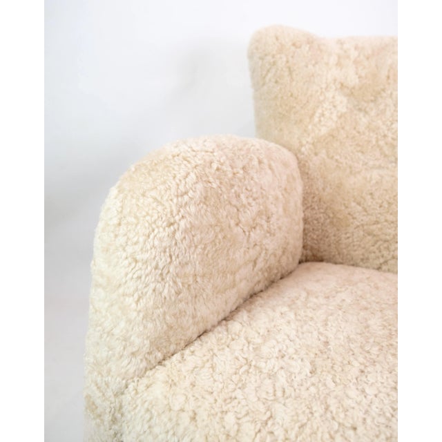 Vintage Danish Easy Chair in Sheepskin, 1940s For Sale - Image 4 of 13
