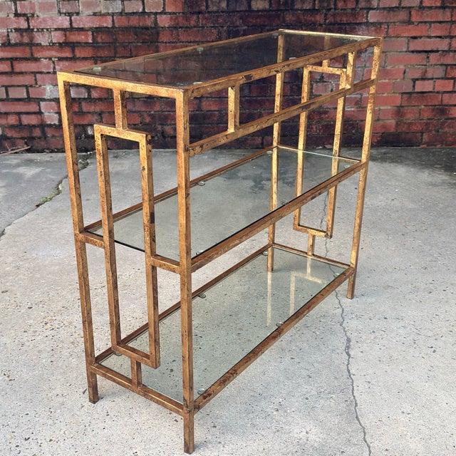 Vintage Maison Jansen Style Hollywood Regency Bespoke Hand Gilt Etergeres Bookcase-Newly Painted For Sale - Image 12 of 12