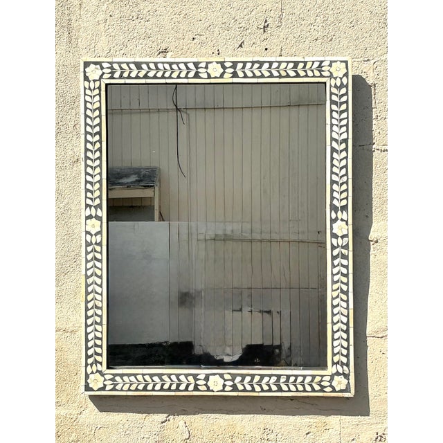 Moroccan Vintage Boho Inlay Mirror For Sale - Image 3 of 8