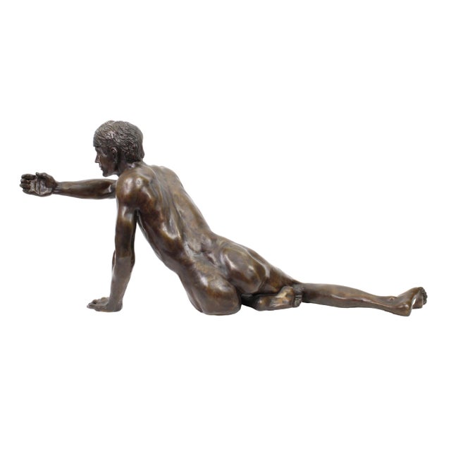 Large Vintage Nude Male Bronze Sculpture by Donald Claude Noel For Sale - Image 13 of 16