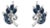 Sapphire Marquise Leaf Style Studs 14k White Gold, 2 Pieces For Sale